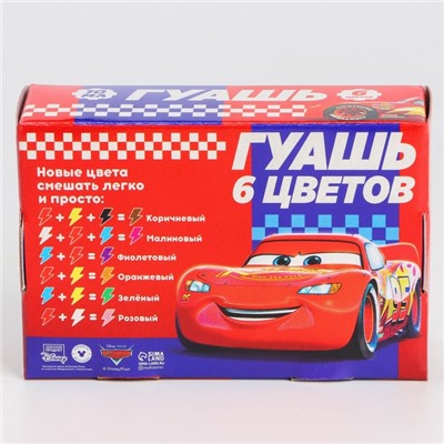 Гуашь 6 цветов по 10 мл, «Тачки»