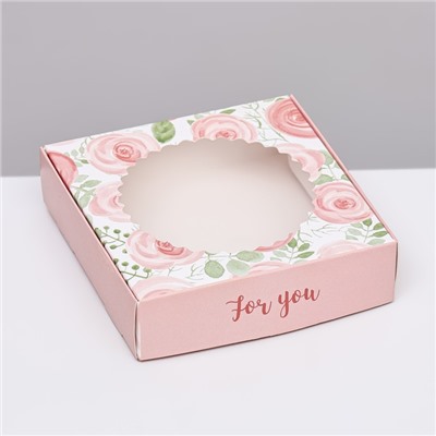 Коробка сборная с окном, For you, 11.5×11.5×3 см