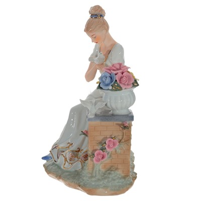 Фигурка декоративная "Девушка с голубями", L22 W15 H26 см