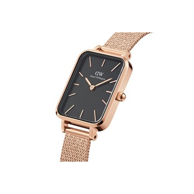 Reloj de cuarzo de acero Pressed Melrose - 20 x 26 mm - Rosa dorado y negro