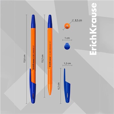 Набор ручек шариковых 4 цвета R-301 Orange Stick, узел 0.7 мм, чернила: синие, чёрные, красные, зелёные, длина линии письма 2000 метров, европодвес