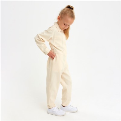 Комбинезон для девочки MINAKU: Casual collection KIDS цвет бежевый, рост 128