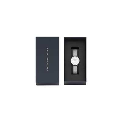 Reloj de cuarzo de acero Petite 28 mm - Plateado y blanco
