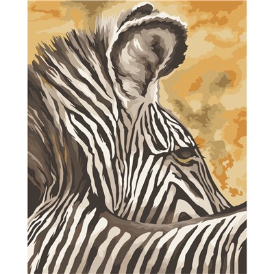 Картина по номерам на холсте ТРИ СОВЫ "Зебра", 40*50, с акриловыми красками и кистями