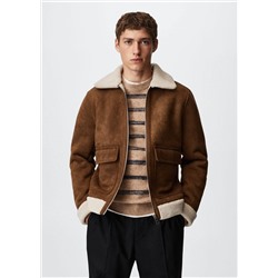 Chaqueta aviador borreguito -  Hombre | MANGO OUTLET España