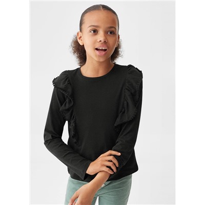 Camiseta algodón volantes -  Niña | MANGO OUTLET España