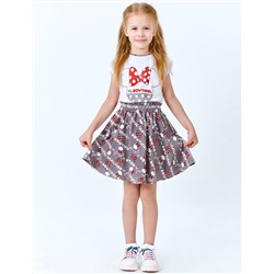 Костюм для девочки KETMIN КОКЕТКА BOWTIFUL цв.Серый (Футболка/Юбка)