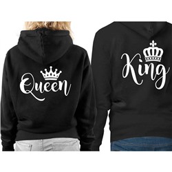 Парные худи "King, Queen" курсив