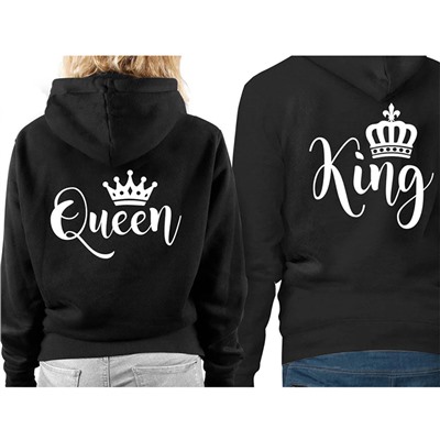 Парные худи "King, Queen" курсив