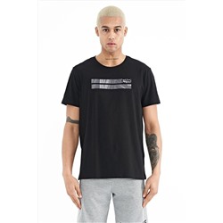 Черная мужская футболка с круглым вырезом Peter — 88204 A11ER-88204