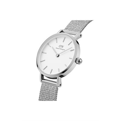 Reloj de cuarzo de acero Pressed Sterling - 24 mm - Plateado y blanco