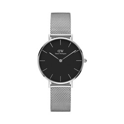 Reloj de acero Sterling - 32 mm - Plateado y negro