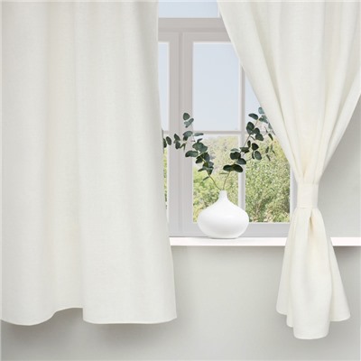 Комплект штор для кухни с подхватами Этель Кitchen linen, 150×176 см-2 шт., 100% лён 240 г/м²
