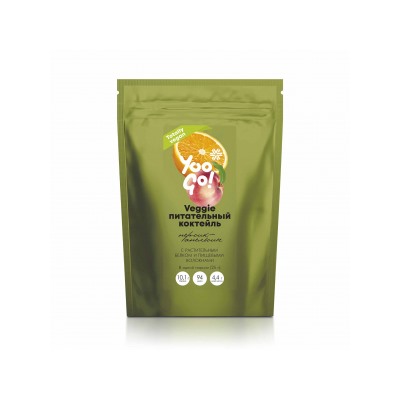Veggie, питательный коктейль (персик-апельсин) - Yoo Gо 500г