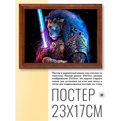 POSG-0239 Постер в рамке 23x17см Лев