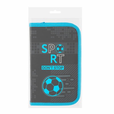 Пенал ЮНЛАНДИЯ, 1 отделение, картон с эффектом soft-touch, 19х11 см, "Sport game", 272262