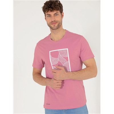 Pink Slim Fit Printed Bike Tomker T -For