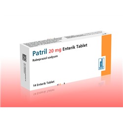 PATRIL 20 mg enterik tablet (аналог PARIET 20 mg, действующее вещество Rabeprazol)((язвенная болезнь, Helicobacter pylori)