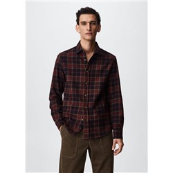 Camisa regular fit franela cuadros -  Hombre | MANGO OUTLET España