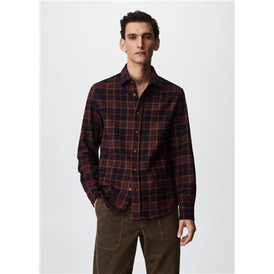 Camisa regular fit franela cuadros -  Hombre | MANGO OUTLET España