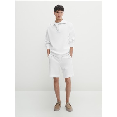 Sudadera cuello mock cremallera