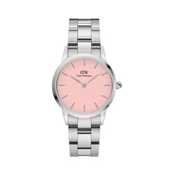 Reloj de cuarzo de acero Iconic Link - 28 mm - Plateado y rosa