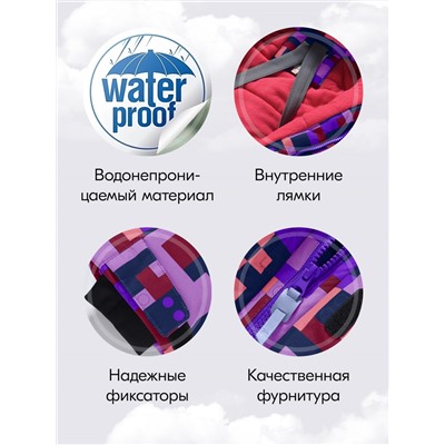 Комбинезон подростковый зимний для девочки фиолетового цвета 9408F