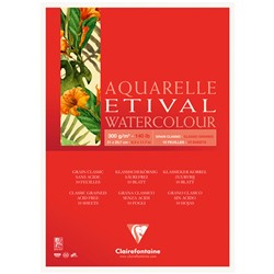 Альбом для акварели, 10л., А4, на склейке Clairefontaine "Etival", 300г/м2, классическое зерно