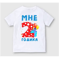 Детская футболка "Мне два годика" шарики