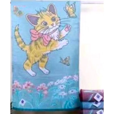 Полотенце " Кошечки стежка" 70*140 (лен+хлопок) вид 33
