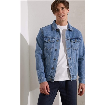 Куртка джинс P011-1336 middle blue