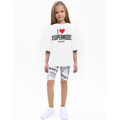 Футболка для девочки KETMIN #SUPERMODEL цв.Белый
