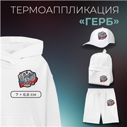 Термоаппликация «Герб», 7×6.6 см, фасовка 10 шт., разноцветная