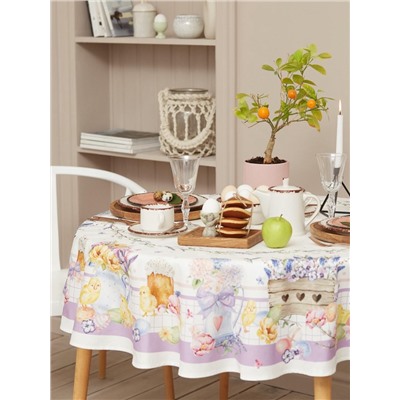Скатерть Этель Spring easter d=214 см +/-3 см, 100% хлопок, саржа 190 г/м²