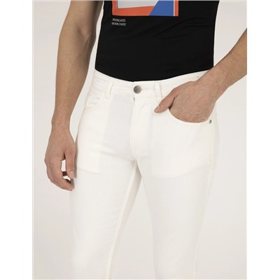 Ecru Slim Fit Jean Pants