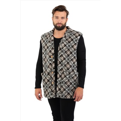 ЖИЛЕТ MEN VEST WOOL  цвет Клетка серая