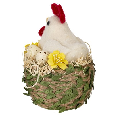 Фигурка декоративная "Курица в гнезде", L10 W10 H13 см
