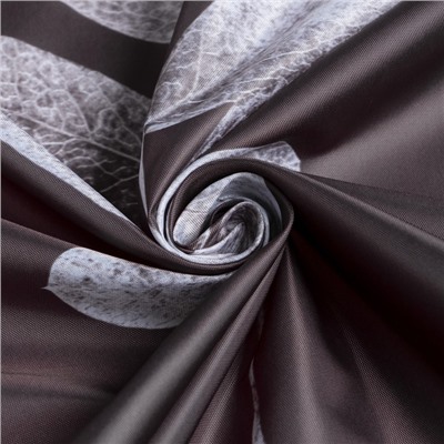 Штора для ванной водоотталкивающая Этель «Natural print», 145×180 см, цвет серый, ткань оксфорд, 210гр/м2
