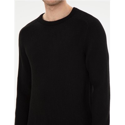 Black Slim Fit Bike Yaka Knitwear свитер