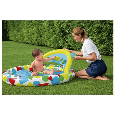 Бассейн надувной детский Bestway Splash & Learn, 120×117×46 см, с навесом, 52378