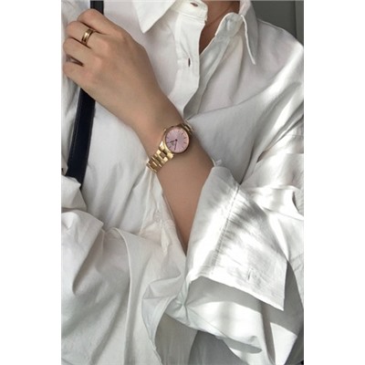 Reloj de cuarzo de acero Iconic Link - 28 mm - Rosa dorado y rosa