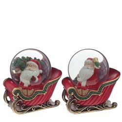 Фигурка декор в стекл шаре "Дед Мороз", D6 см, L9,5 W7 H9,5 см, 2в.