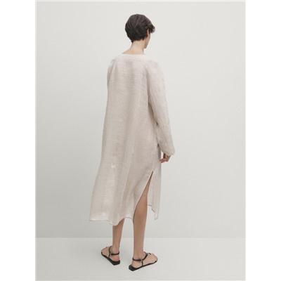 100% linen maxi oversize blouse