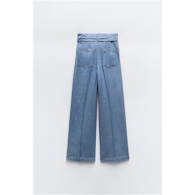 PANTALÓN ANCHO PAPERBAG EFECTO DENIM