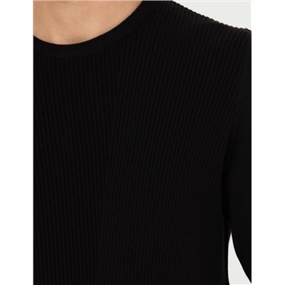 Black Slim Fit Bike Yaka Knitwear свитер