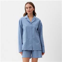 Пижама женская (рубашка и шорты) KAFTAN "Basic" р.48-50, голубой