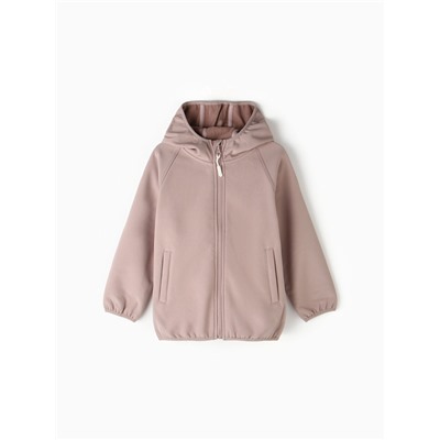 Ветровка демисезонная для девочек MINAKU из Softshell на флисе, непромокаемая, каштан, рост 116 см