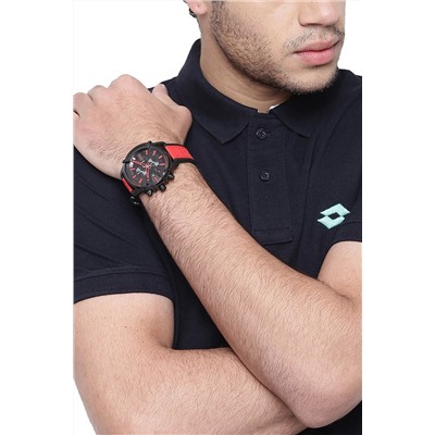 Reloj de cuarzo de silicona - Cronógrafo - Rojo y negro