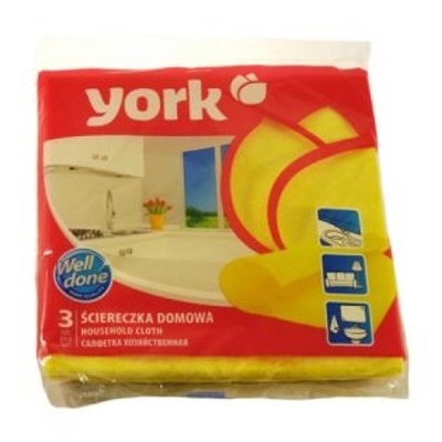 Салфетки хозяйственные, вискозные для уборки York (Йорк), 3 шт