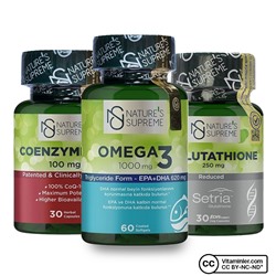 Nature's Supreme Omega 3 Glutathione CoQ10 Set